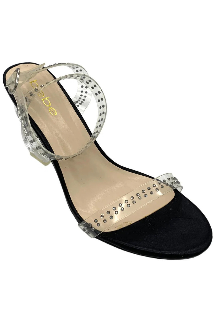 Bebe Women's Lizah Heels Black/Clear - Medium